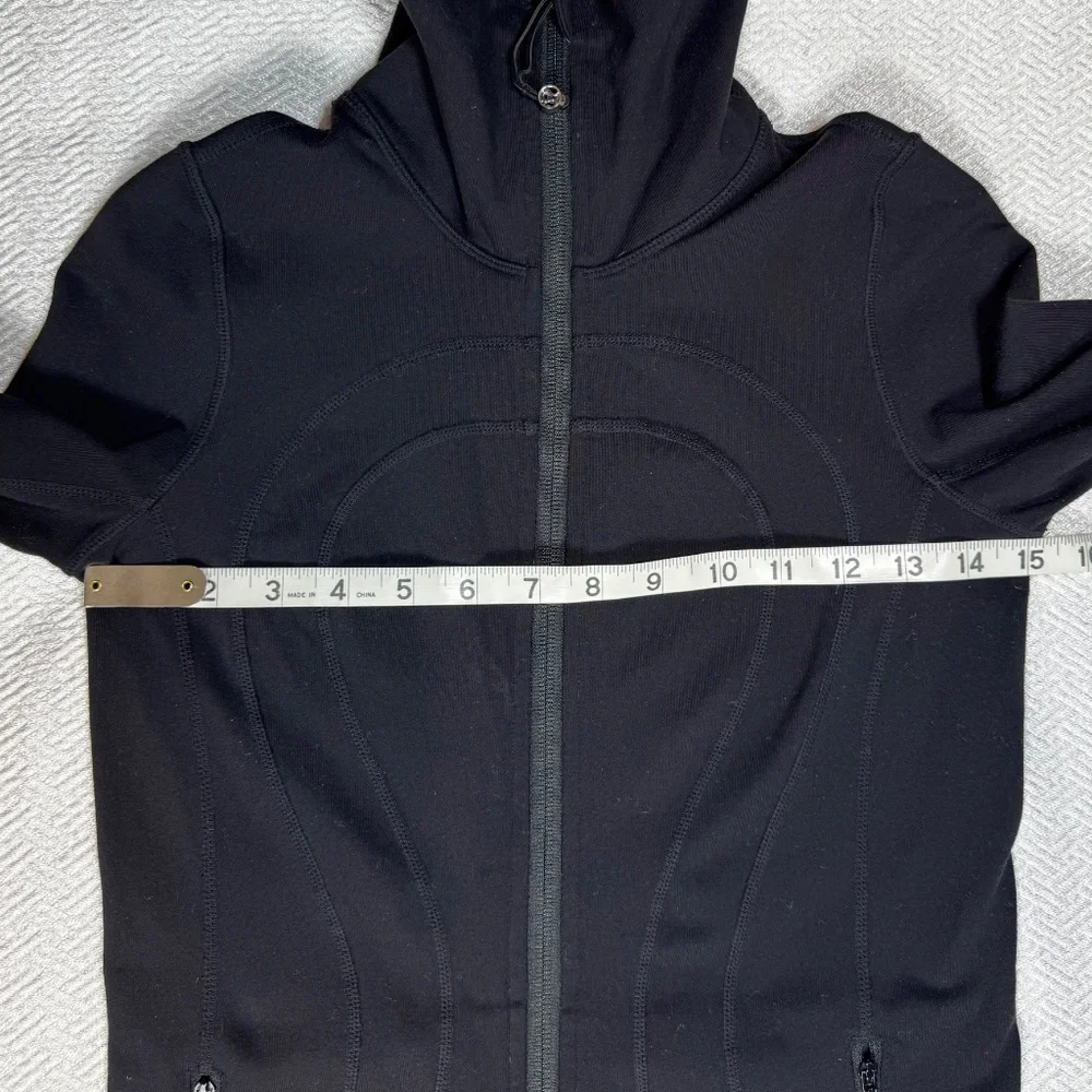 Lululemon In Stride Jacket Black Women's Size 2 Full zip High Neck Long Length - Picture 10 of 12